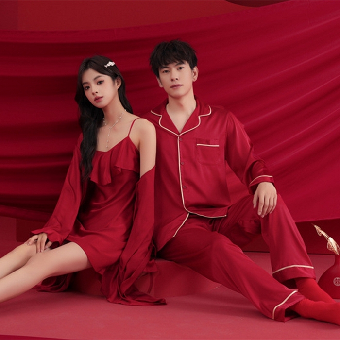 91家纺网 家纺一手货源 找家纺 洛兰沙家居馆【只代发】【只代发】 2024新款婚庆冰丝睡衣 5