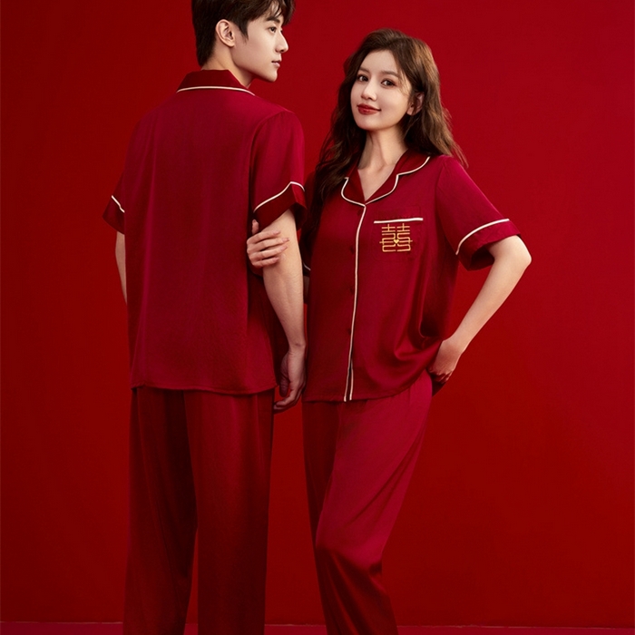 91家纺网 家纺一手货源 找家纺 洛兰沙家居馆【只代发】【只代发】 2024新款婚庆冰丝睡衣 3