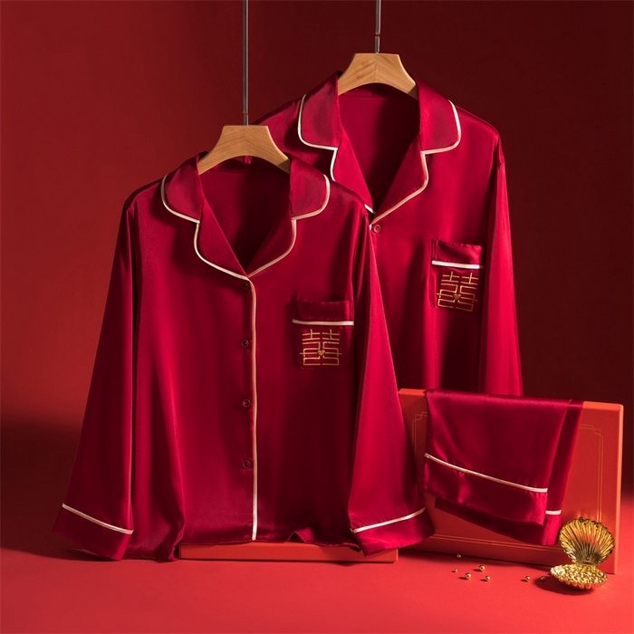 91家纺网 家纺一手货源 找家纺 洛兰沙家居馆【只代发】【只代发】 2024新款婚庆冰丝睡衣 3