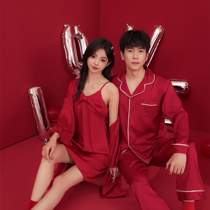 91家纺网 家纺一手货源 找家纺 洛兰沙家居馆【只代发】【只代发】 2024新款婚庆冰丝睡衣 6