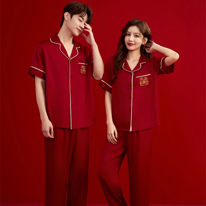 91家纺网 家纺一手货源 找家纺 洛兰沙家居馆【只代发】【只代发】 2024新款婚庆冰丝睡衣 3