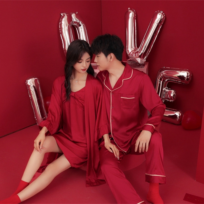 91家纺网 家纺一手货源 找家纺 洛兰沙家居馆【只代发】【只代发】 2024新款婚庆冰丝睡衣 6