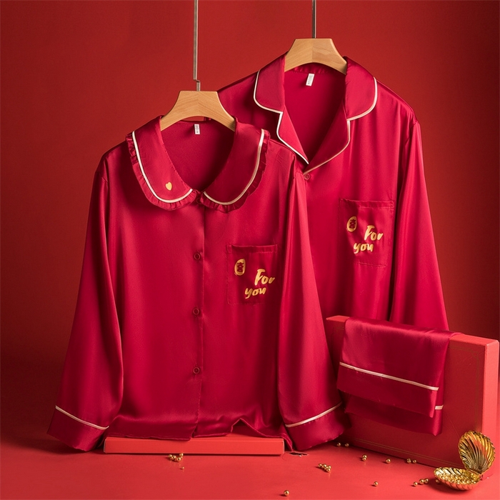 91家纺网 家纺一手货源 找家纺 洛兰沙家居馆【只代发】【只代发】 2024新款婚庆冰丝睡衣 3