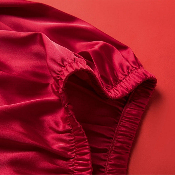 91家纺网 家纺一手货源 找家纺 洛兰沙家居馆【只代发】【只代发】 2024新款婚庆冰丝睡衣 111蕾丝情侣双长