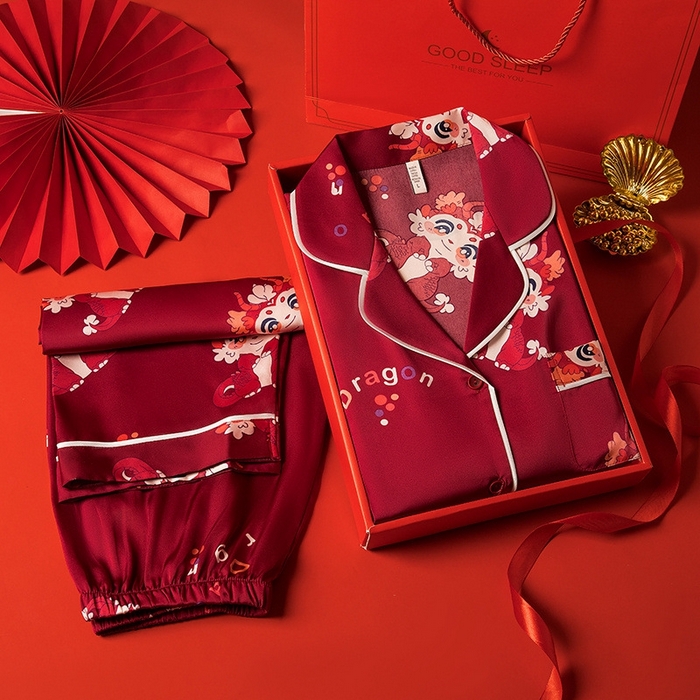 91家纺网 家纺一手货源 找家纺 洛兰沙家居馆【只代发】【只代发】 2024新款婚庆冰丝睡衣 10