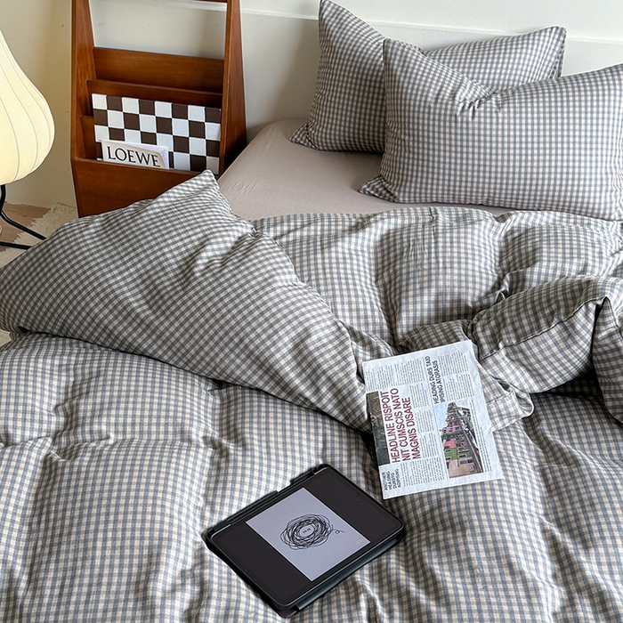 91家纺网 家纺一手货源 找家纺 麦伦家居 2024新款A类全棉双层纱系列四件套-影棚图 卡农