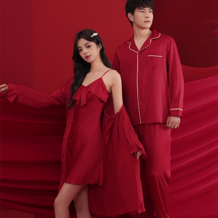 91家纺网 家纺一手货源 找家纺 洛兰沙家居馆【只代发】【只代发】 2024新款婚庆冰丝睡衣 5