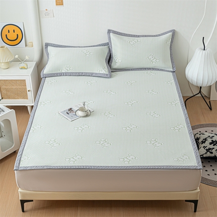 91家纺网 家纺一手货源 找家纺 （总）共鸣沙发垫 2024新款凉豆豆提花小熊凉席