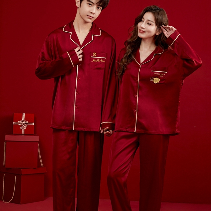 91家纺网 家纺一手货源 找家纺 洛兰沙家居馆【只代发】【只代发】 2024新款婚庆冰丝睡衣 7