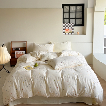 麦伦家居 2024新款A类全棉双层纱系列四件套-影棚图 蜡笔画