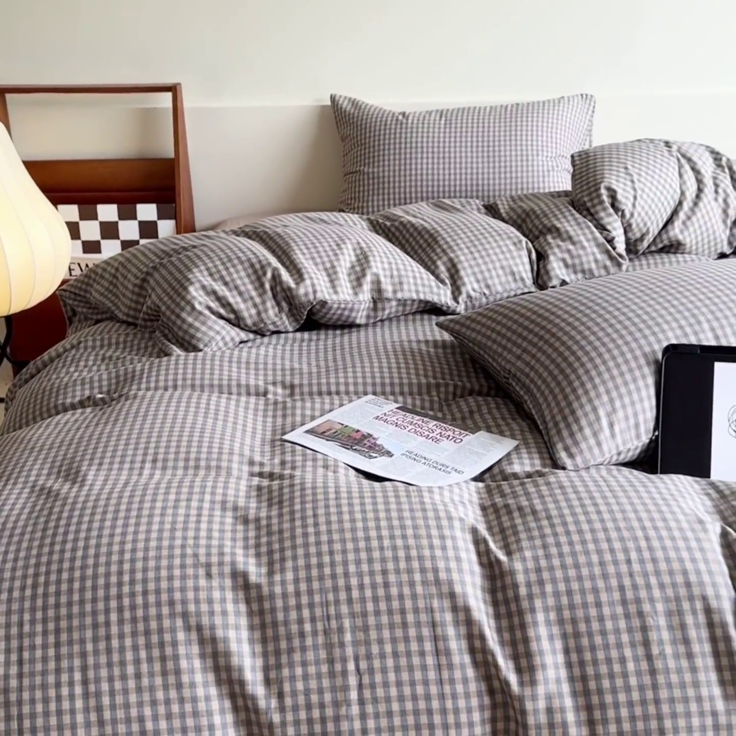 91家纺网 家纺一手货源 找家纺 麦伦家居 2024新款A类全棉双层纱系列四件套-影棚图 卡农