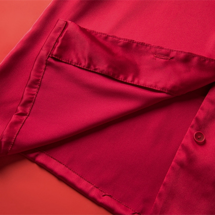 91家纺网 家纺一手货源 找家纺 洛兰沙家居馆【只代发】【只代发】 2024新款婚庆冰丝睡衣 111蕾丝情侣双长