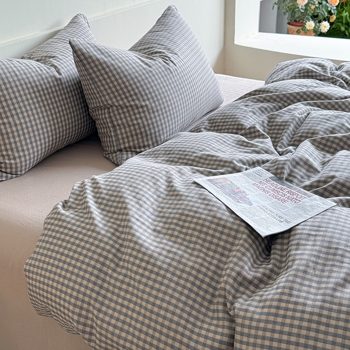 91家纺网 家纺一手货源 找家纺 麦伦家居 2024新款A类全棉双层纱系列四件套-影棚图 卡农