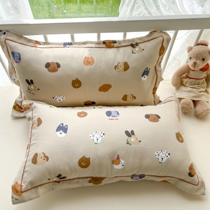 91家纺网 家纺一手货源 找家纺 （总）百寐 2024母婴级A类双层棉纱枕套婴幼儿卡通小枕套子母信封枕套