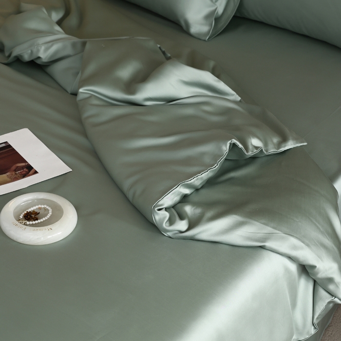 91家纺网 家纺一手货源 找家纺 轩和 2025新款A类LF兰精天丝套件 春熙绿