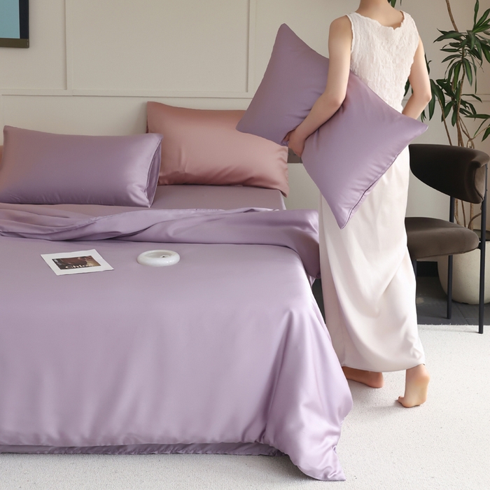 91家纺网 家纺一手货源 找家纺 轩和 2025新款A类LF兰精天丝套件 香气紫