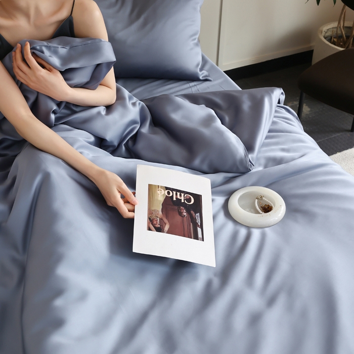 91家纺网 家纺一手货源 找家纺 轩和 2025新款A类LF兰精天丝套件 劳伦蓝