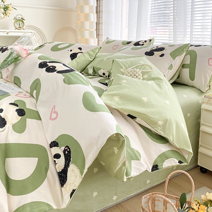 91家纺网 家纺一手货源 找家纺 （总）宇彬家纺 2024直播新款13372全棉纯棉印花单双人被套喷气小清新简约爆款学生被罩