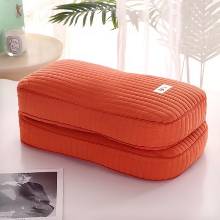 91家纺网 家纺一手货源 找家纺 （总）宇诺家纺 2025新款全棉韩式砂洗棉荞麦枕头单人成人家用硬枕护颈椎助睡眠枕芯