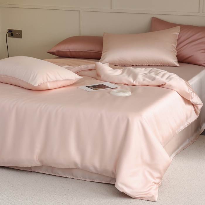 91家纺网 家纺一手货源 找家纺 轩和 2025新款A类LF兰精天丝套件 告白粉