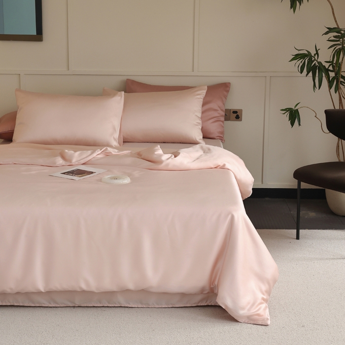 91家纺网 家纺一手货源 找家纺 轩和 2025新款A类LF兰精天丝套件 告白粉