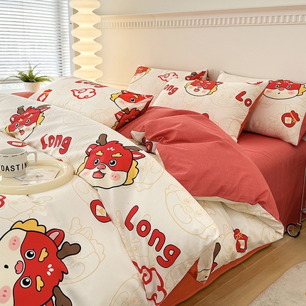 91家纺网 家纺一手货源 找家纺 （总）宇彬家纺 2024直播新款13372全棉纯棉印花单双人被套喷气小清新简约爆款学生被罩