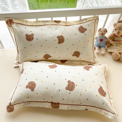 91家纺网 家纺一手货源 找家纺 （总）百寐 2024母婴级A类双层棉纱枕套婴幼儿卡通小枕套子母信封枕套