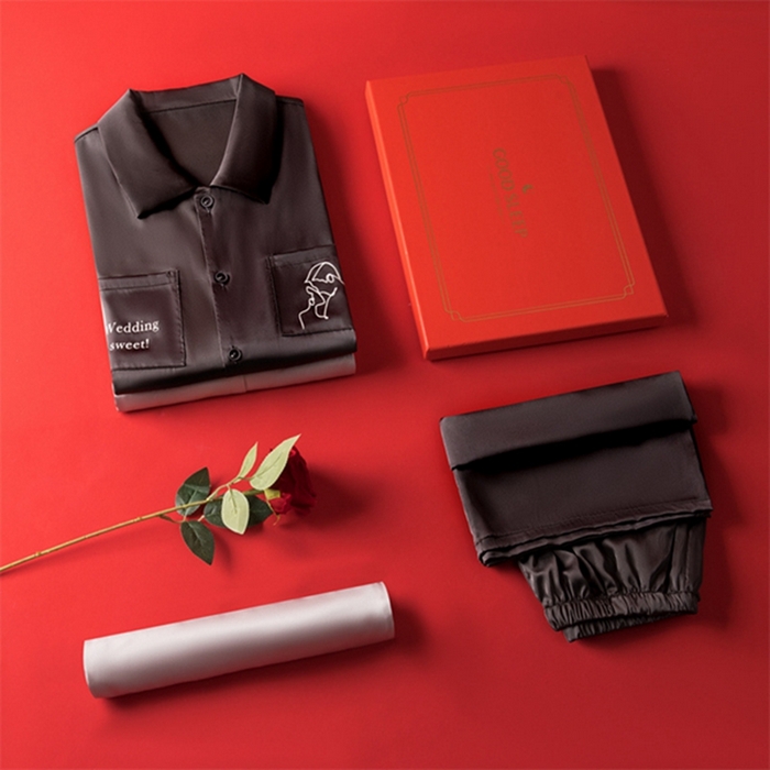 91家纺网 家纺一手货源 找家纺 （总）洛兰沙 2024新款情侣睡衣女夏季冰丝短袖短裤长裤素色休闲家居服男服男套青少年休闲家居服