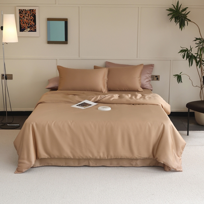 91家纺网 家纺一手货源 找家纺 轩和 2025新款A类LF兰精天丝套件 拿铁咖