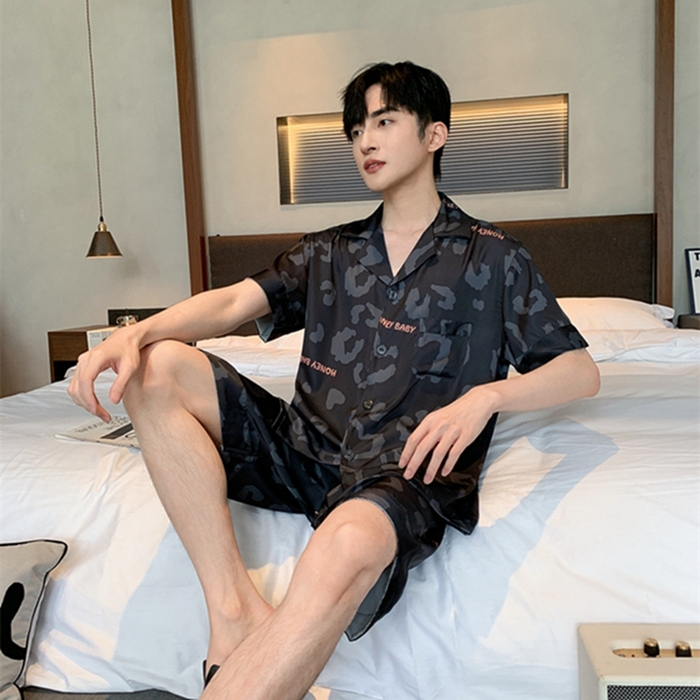 91家纺网 家纺一手货源 找家纺 洛兰沙 2024新款冰丝夏季高级感轻奢丝滑男士睡衣 506