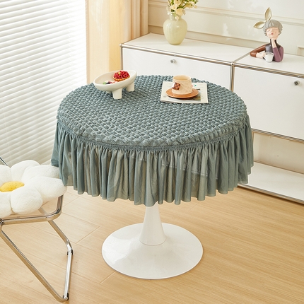 91家纺网 家纺一手货源 找家纺 （总）丝绮鹿 2024新款爆米花圆形桌罩