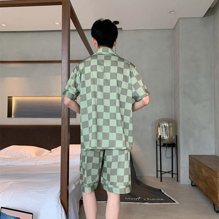 91家纺网 家纺一手货源 找家纺 洛兰沙 2024新款冰丝夏季高级感轻奢丝滑男士睡衣 512