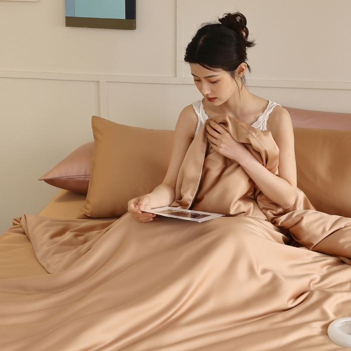 91家纺网 家纺一手货源 找家纺 轩和 2025新款A类LF兰精天丝套件 拿铁咖