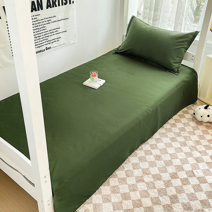 91家纺网 家纺一手货源 找家纺 简冠 2025新款植物羊绒学生宿舍三件套 军绿色