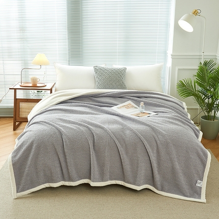 91家纺网 家纺一手货源 找家纺 馨米莱家纺 2024新款250G牛奶绒毛毯系列 灰色