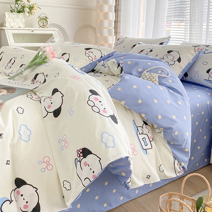 91家纺网 家纺一手货源 找家纺 （总）宇彬家纺 2024直播新款13372全棉纯棉印花单双人被套喷气小清新简约爆款学生被罩