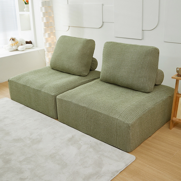 91家纺网 家纺一手货源 找家纺 （总）丝绮鹿 2024新款仿麻雪尼尔系列模块方块沙发套