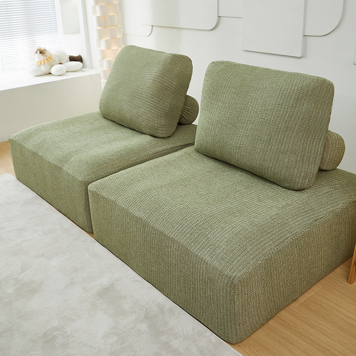 91家纺网 家纺一手货源 找家纺 （总）丝绮鹿 2024新款仿麻雪尼尔系列模块方块沙发套