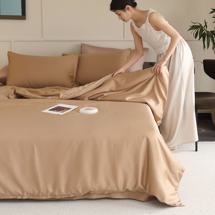 91家纺网 家纺一手货源 找家纺 轩和 2025新款A类LF兰精天丝套件 拿铁咖