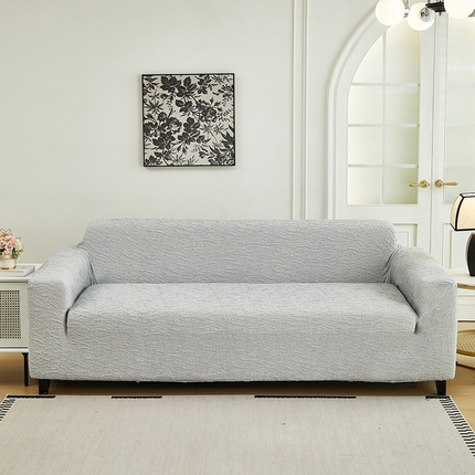 91家纺网 家纺一手货源 找家纺 （总）丝绮鹿 2024新款梭织浮雕云纱沙发套松紧款（大三人）