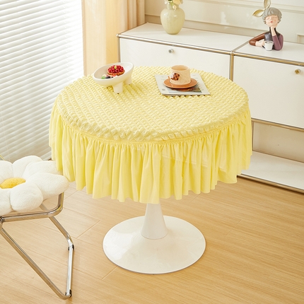 91家纺网 家纺一手货源 找家纺 （总）丝绮鹿 2024新款爆米花圆形桌罩