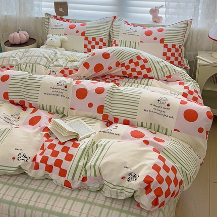 91家纺网 家纺一手货源 找家纺 （总）乐童 2024新款直播爆款13070纯棉印花吊边款一字绣四件套-第七波