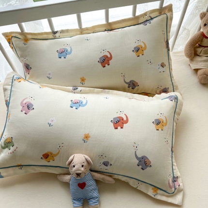91家纺网 家纺一手货源 找家纺 （总）百寐 2024母婴级A类双层棉纱枕套婴幼儿卡通小枕套子母信封枕套