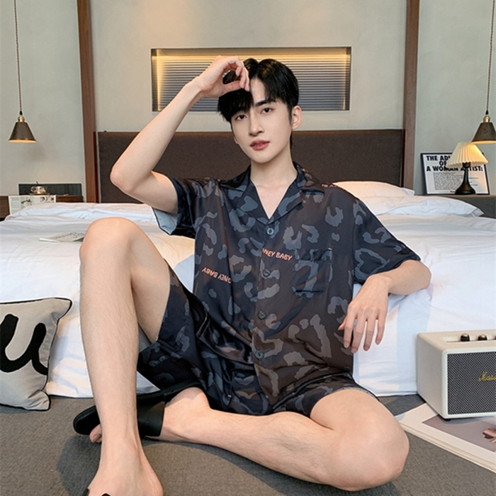 91家纺网 家纺一手货源 找家纺 洛兰沙 2024新款冰丝夏季高级感轻奢丝滑男士睡衣 506