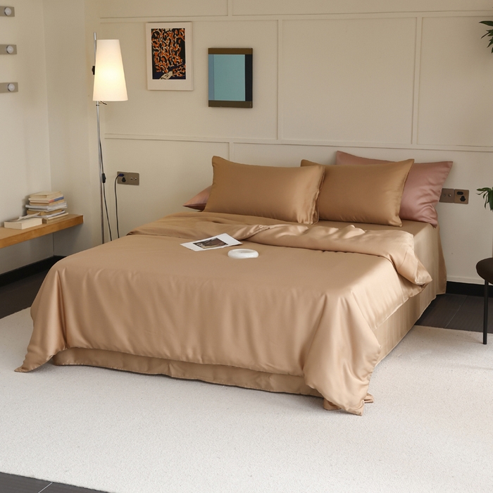 91家纺网 家纺一手货源 找家纺 轩和 2025新款A类LF兰精天丝套件 拿铁咖