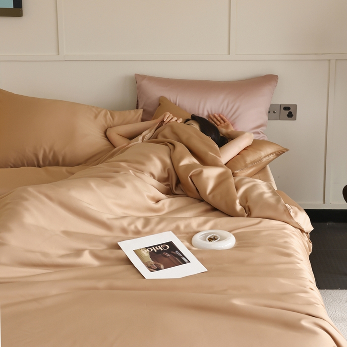 91家纺网 家纺一手货源 找家纺 轩和 2025新款A类LF兰精天丝套件 拿铁咖