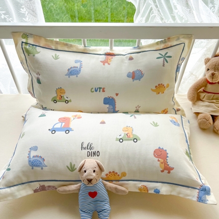 91家纺网 家纺一手货源 找家纺 （总）百寐 2024母婴级A类双层棉纱枕套婴幼儿卡通小枕套子母信封枕套