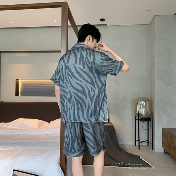 91家纺网 家纺一手货源 找家纺 洛兰沙 2024新款冰丝夏季高级感轻奢丝滑男士睡衣 509