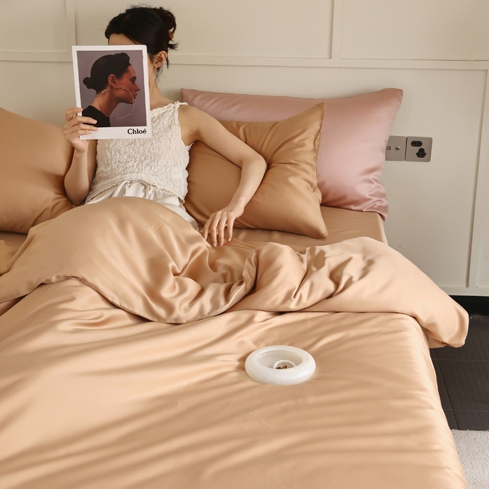 91家纺网 家纺一手货源 找家纺 轩和 2025新款A类LF兰精天丝套件 拿铁咖