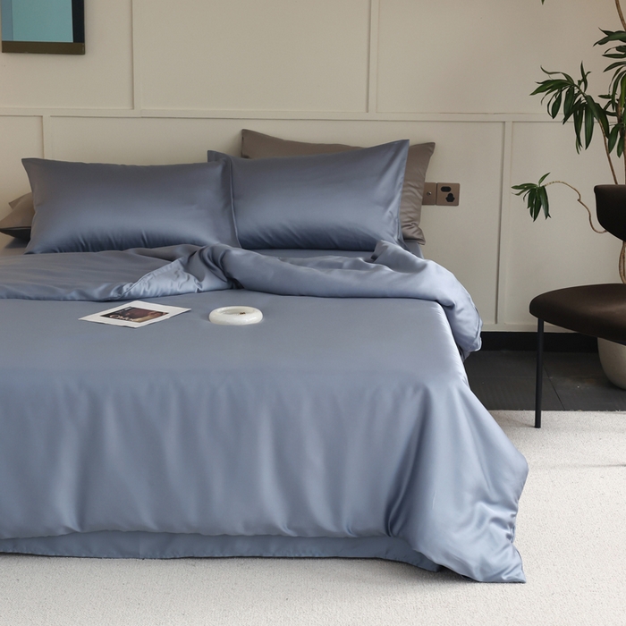 91家纺网 家纺一手货源 找家纺 轩和 2025新款A类LF兰精天丝套件 劳伦蓝